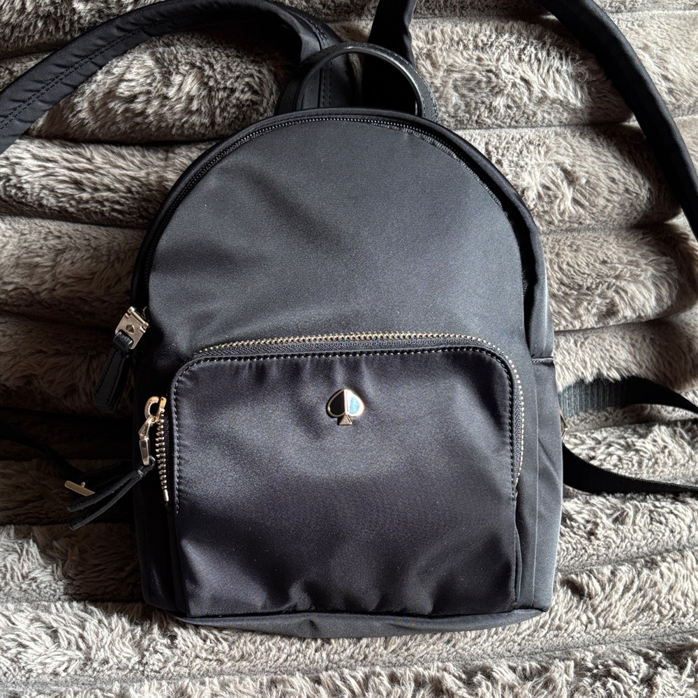 kate spade Black Mini Backpack with Spade Charm